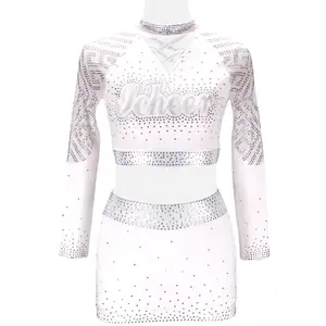 Traje de cheerleader profissional, traje de dança personalizado, sexy, esporte, feminino, logotipo de costume do oem, roupas esportivas, imperdível