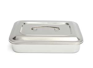 Organizador de bandeja de Instrumentos dentales manual con tapa, cajas de bandeja de acero para esterilización médica para cirugía y uso hospitalario - Product Image 2