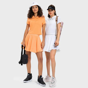 Slim Fit recadrée col inversé femmes Polo Dry Fit Nylon Spandex Tennis Golf sport Polo personnalisé Yoga Gym t-shirt - Product Image 2