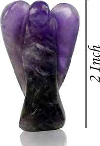 Figuras de Ángel de amatista Feng Shui talladas a mano de 2 pulgadas, piedras preciosas de cristal Natural, piedra curativa, amor de bolsillo - Product Image 3