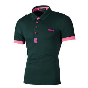 Prima al por mayor de los hombres Polos Polo a rayas Slim Fit Moda Casual con cuello de manga corta de algodón Polo Proveedor - Product Image 5