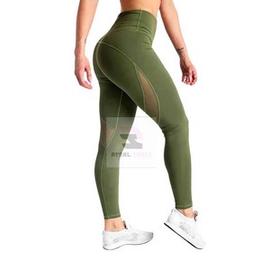 Pantalones de gimnasio de cintura alta personalizados para mujer, mallas de punto para Yoga y Fitness, material tejido - Product Image 3