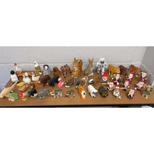 YEEYAYA 5 \ "scultura in legno intagliato a mano statuetta natalizia e decorazione per la casa statua della mucca decorazione della stanza con animali della fattoria Zoo regalo - Product Image 6