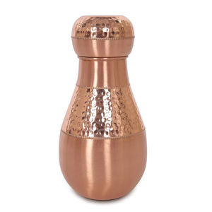 <b>Copper</b> <b>Water</b> <b>Bottle</b> With Wavy Design Antique Finish Ayurvedic Healthy Benefits Eco-Friendly Handmade <b>Copper</b> <b>Bottle</b> For Yoga - Product Image 2