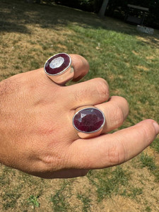 Anillo de Moda para Mujer, Chapado en Plata 925, con Rubí Rojo Genuino, Diamante Moissanita, Joyería con Piedras Preciosas Auténticas para el Dedo - Product Image 5