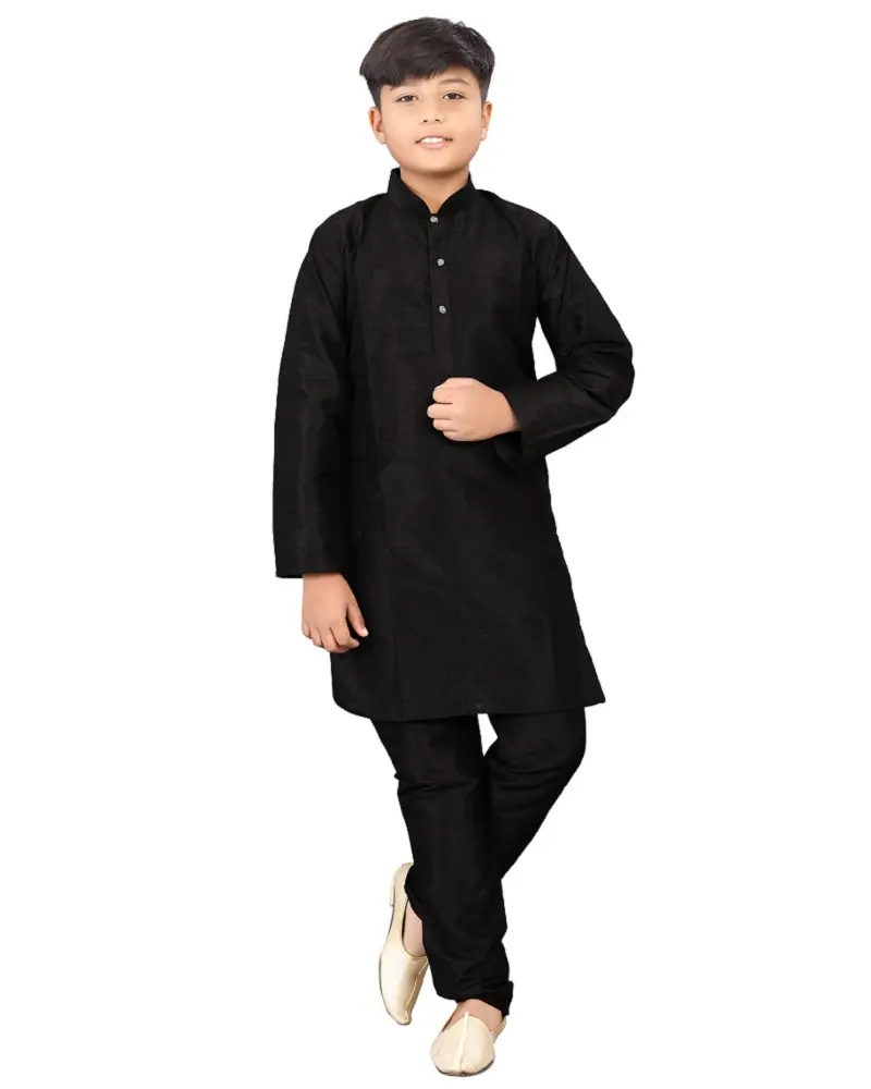 Kids New Fancy Designer Party And Function Wear Traditional Boys Silk Kurta Churidar Pajama Readymade Latest Collection