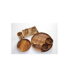 Juego de cena de madera de diferentes tamaños, cuenco y cuchara de vidrio, juego de cena de madera para restaurantes y fiestas, gran oferta - Product Image 1