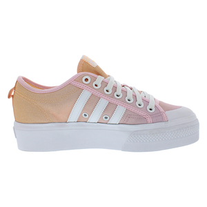 Chaussures Adidas Nizza Platform pour femmes Couleur : Blanc nuancé/Rose clair/Orange acide 100% authentiques - Product Image 3