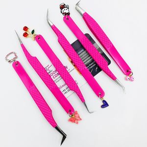 Breloques de Offre Spéciale avec pince à épiler Mix Charms Pince à épiler en acier inoxydable Vison Design Extension de cils Pince à épiler durable - Product Image 5