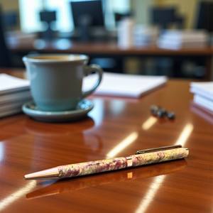 Handcrafted Vietnamese <b>Pen</b> with Stabilized Wood 0.7mm Writing Width for School Office and Promotional Purpose Amber Tone - Product Image 5