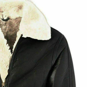 แจ็กเก็ตหนังแกะแท้ขนแกะขนแกะแกะแกะแกะแกะแบบถอดออกได้คอหนังแท้สไตล์ผู้ชาย - Product Image 4
