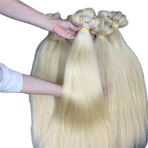 Extensiones de cabello virgen 100% de alta calidad, recto Natural, gran stock, venta al por mayor, cabello crudo vietnamita, Color claro - Product Image 1