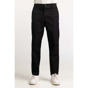 Pantalones Chinos Oxford 100% Algodón, Color Negro, Estilo Formal de Negocios, con Decoración de Cremallera, Talla XL, Color Lavado - Product Image 2