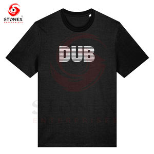 Logotipo de serigrafía personalizado coser y cortar 100% algodón Color sólido hombres camiseta moda moderna Casual - Product Image 1