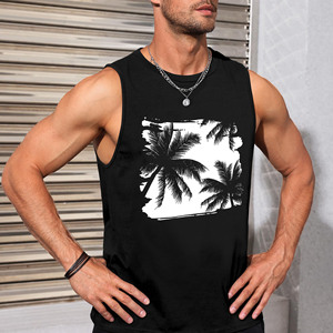 Ropa de gimnasia Antiarrugas 100% Poliéster Custom Plain Heavyweight Tank Top Luxury Custom Print logo O Neck Blank Top Oversize Men - Product Image 3