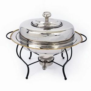 Copper Chaffing Dish with Copper Stand <b>Warmer</b> Hot Water Circulation Energy Star Certified <b>Food</b> Serving Catering <b>Buffet</b> Use - Product Image 3