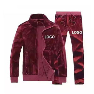 Survêtement en velours de haute qualité pour homme Pantalon de survêtement doux et confortable avec fermeture éclair Jogger personnalisable Bas en velours de haute qualité - Product Image 2