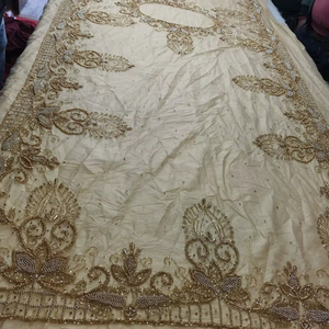 Sonali Dirca Hand Beaded Embroidered Satin <b>Fabric</b> Lightweight Cross-Stitched Pattern Accessory Woven Techniques - Product Image 1