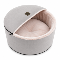 Lit pour chat luxueux et moelleux, écologique, antidérapant, couvert, lavable, nid douillet pour animaux de compagnie, pour chats d'intérieur, petit carton
