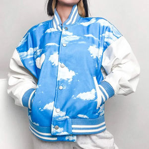 Nouvelle veste universitaire sublimée personnalisée avec manches en cuir et impression Sky Design Veste universitaire unisexe lourde et chaude pour hommes - Product Image 3