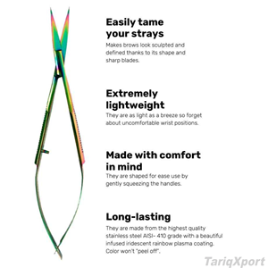 <b>Precision</b> Straight Spring Scissors Stainless Steel Sharp Blade Beauty Right-Handed for Cuticle Nail Eyebrow Trimming <b>Tool</b> Custom - Product Image 4