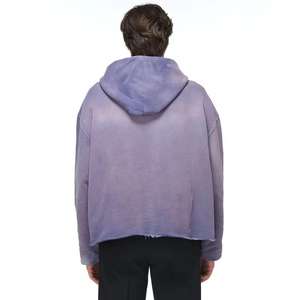 Sudadera con capucha de lana de peso pesado de alta calidad personalizada, diseño de lavado ácido lavado y desteñido por el sol, aspecto desgastado para invierno - Product Image 6