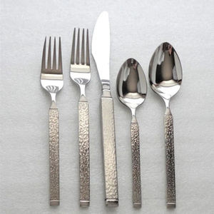 Juego de Cubiertos de diseño elegante en acero inoxidable con espejo plateado pulido, perfecto para vajilla y comedor de boda elegante - Product Image 1