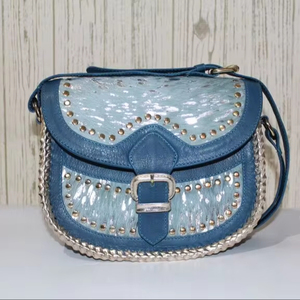 Style Leather <b>Bag</b> Handbag Customized Adults Shoulder <b>Bag</b> for Market Uses Logo Pattern Natural Cow Hair on <b>studded</b> Hobo Sky <b>Bag</b> - Product Image 1