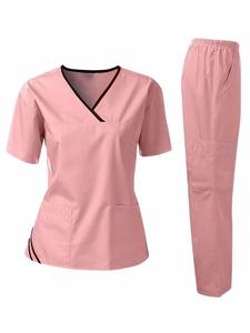 Chemise à manches courtes personnalisée de haute qualité Medical Just Love ensembles de gommage pour femmes gommages médicaux Extra Small noir avec du sable - Product Image 2