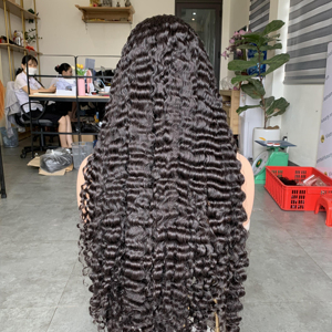 Pelucas de cabello humano Remy virgen vietnamita trama única océano ondulado rizado libre enredo libre vertimiento libre - Product Image 1
