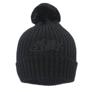 Unisex Winter Jacquard Knitted Bobble Beanie Hat Custom Logo Printing Bobble Hat In High Quality - Product Image 1