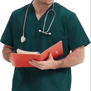 ชุดสครับผู้ชายสวมใส่สบายพร้อมสายรัดเอวยืดหยุ่นและผ้าแห้งเร็วให้ความสบายในระหว่างการเปลี่ยนระยะยาว - Product Image 1