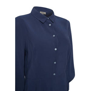 Vestido Indigo con Cintura Recortada y Mangas Abullonadas para Mujer - Product Image 2