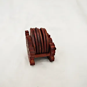 Posavasos de madera de nogal hecho a mano, decoración de mesa redonda de resina para el hogar, comedor, desayuno, posavasos de madera - Product Image 3