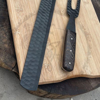 Couteau à découper la viande forgé en acier inoxydable professionnel poitrine trancher la dinde 9 pouces BBQ fourchette ensemble couteau à poitrine en acier VG-10