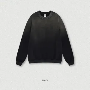 Marca nueva llegada High Street High Quality Vintage Hoodie cuello redondo ácido lavado suelto Casual Hoodies - Product Image 5