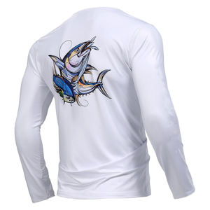 Camiseta de Pesca Sublimada Personalizada para Exteriores, de Secado Rápido, Manga Larga, Protección UV, Camiseta Deportiva de Poliéster Sublimada para Hombre - Product Image 2