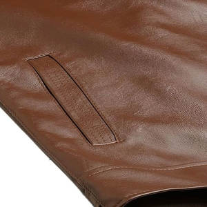 Chaqueta de piel auténtica de vaca personalizable para hombre de alta calidad de talla grande cuello levantado Casual invierno Sialkot Pakistán origen - Product Image 5