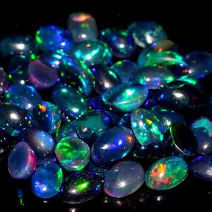 High Quality Ethiopian Black <b>Opal</b> Cabochon 6x8mm Oval Welo Fire Natural <b>Opal</b> Cabochons Lot Loose Gemstone For Jewelry Making - Product Image 4