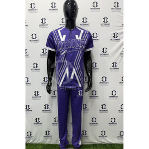 Conjunto de Uniforme de Béisbol Personalizado con Impresión |   Pantalones de Jersey a Rayas de Manga Corta 100% Poliéster |   Antihumedad y Antibacteriano - Product Image 1