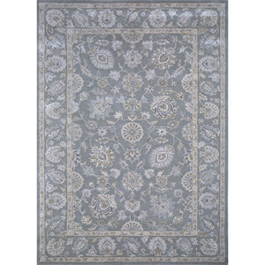 Tapis Kasbah gris et noir en laine et viscose tufté à la main, rectangulaire 4m, motif floral bohème pour la décoration de la maison et du salon, épaisseur 10mm - TNQ-655 - Product Image 1