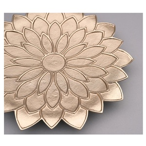 Plateau de service rond en aluminium argenté de haute qualité, design moderne, pour mariages et hôtels, plateau décoratif pour dîner - Product Image 3