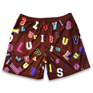 Pantalones Cortos de Baloncesto Personalizados con Logotipo 2025, Diseño de Letras Hip Hop Sublimadas, Pantalones Cortos de Malla con Cordones, Bordado Sublimado - Product Image 5