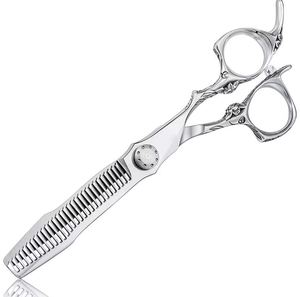 Ciseaux amincissants de coupe de cheveux avec poignée de dragon personnalisée pour salon de beauté ciseaux amincissants de coiffure avec repose-doigt réglable - Product Image 1