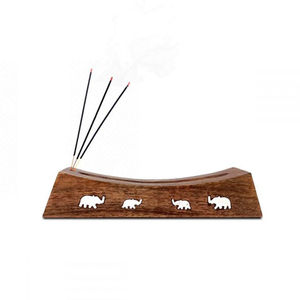 Porta Incienso de Madera de Lujo con Recolector de Cenizas, Color Natural, Forma Redonda, para Ramadán, Eid, Fragancia para el Hogar, Porta Varillas de Incienso - Product Image 5