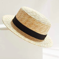 Gorra de Sol de Paja de Panamá Color Camel para Hombre y Mujer, Estilo Casual, para Viajes de Verano, con Visera Corta, Logotipo Personalizado, para Actividades al Aire Libre