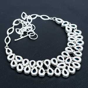 925 <b>Sterling</b> <b>Silver</b> Necklace Blue Topaz Gemstone High Quality Handmade Jewelry Modern Design Link Beautiful Christian Jewelry - Product Image 2