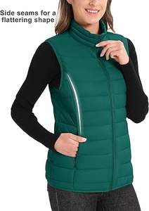Vente directe d'usine Meilleures ventes Veste d'hiver décontractée pour homme Vêtement d'extérieur de haute qualité Respirant Fermeture éclair personnalisée Col en V Gilet matelassé 100% - Product Image 3