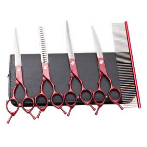 Scissors <b>Set</b> 4pcs Straight Scissors <b>Sets</b> for Pet Grooming and <b>Set</b> for Professional Groomer Daily Use with Case - Product Image 1