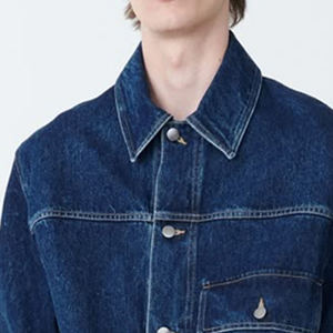 Pull-over d'hiver décontracté pour hommes Bas de poche élastique Survêtement en denim à séchage rapide Vêtements en polyester respirants Costume en denim personnalisé - Product Image 2